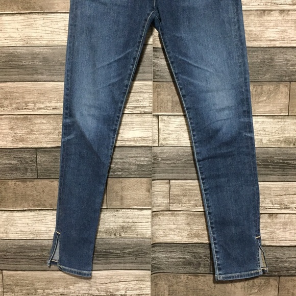 Ag The Farrah High Rise Skinny Ankle Jeans Women’s 27R Blue Ankle Slit - Picture 6 of 10